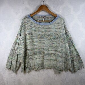 Free People Prism Spacedye Destroyed Sweater Size Small